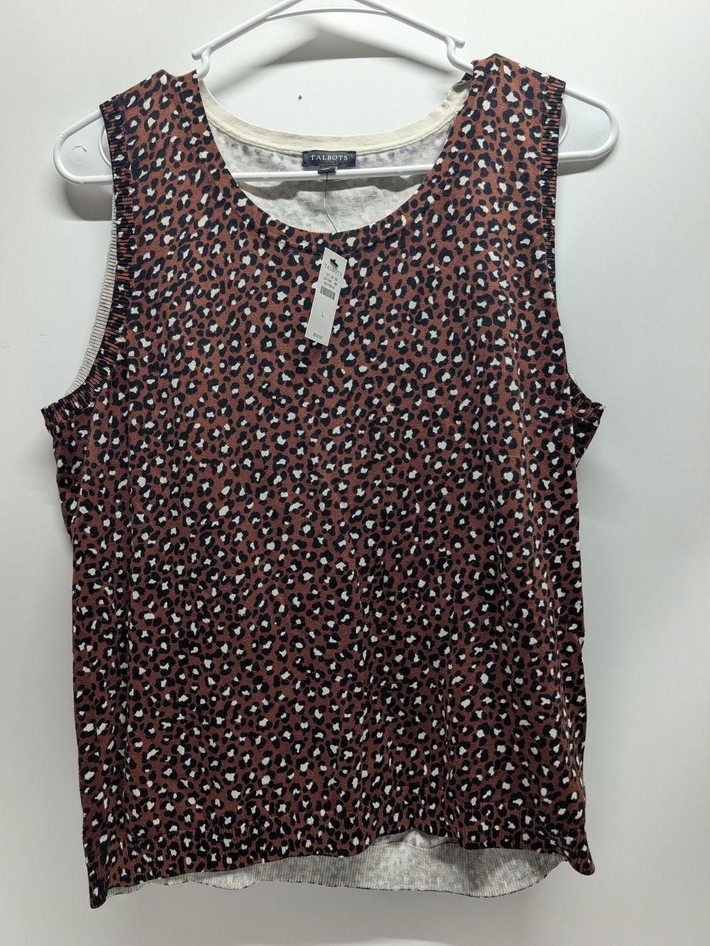 Talbots Rust Leopard Print Sleeveless Tank